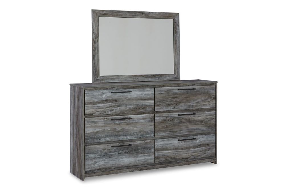 Signature Design by Ashley Baystorm 7-Piece King Panel Storage Bedroom Set - Dresser and Mirror
