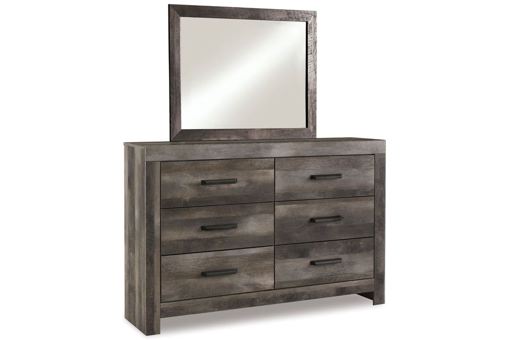 Signature Design by Ashley Wynnlow 6-Piece King Panel Bedroom Set - Dresser and Mirror