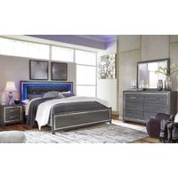 Signature Design by Ashley Lodanna 6-Piece King Upholstered Panel Bedroom Set  - Sample Room View