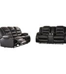 Signature Design by Ashley Vacherie-Black Reclining Sofa and Loveseat