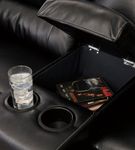 Signature Design by Ashley Vacherie-Black Reclining Sofa and Loveseat - Console with Cup Holders