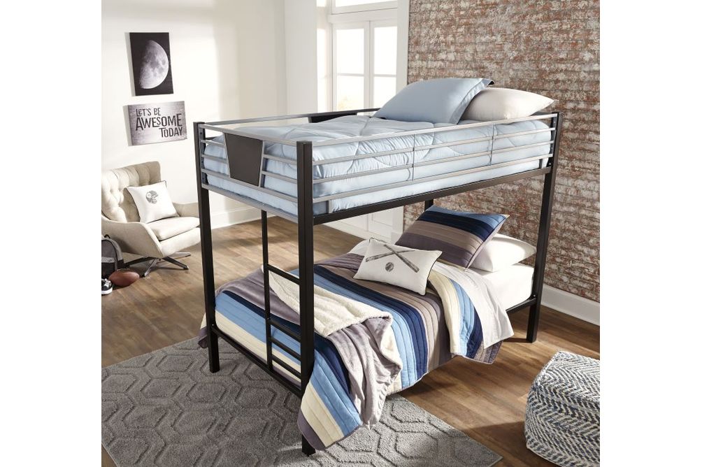 Signature Design by Ashley Dinsmore Twin Over Twin Bunk Bed and Mattress Set - Alternate Room Image