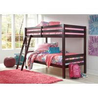 Signature Design by Ashley Halanton Twin over Twin Bunk Bed with Mattresses - Sample Room View