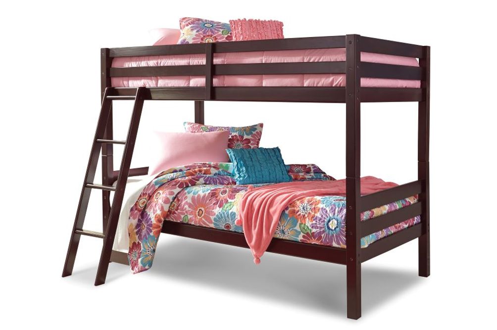 Signature Design by Ashley Halanton Twin over Twin Bunk Bed with Mattresses