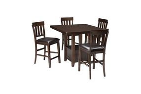 Signature Design by Ashley Haddigan Counter Height Dining Table and 4 Barstools Set
