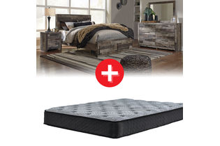 Benchcraft Derekson 6-Piece Queen Storage Bedroom Set + Comfort Plus Mattress Bundle Benchcraft Derekson 6-Piece Queen Storage Bedroom Set + Comfort Plus Mattress Bundle