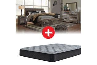 Benchcraft Derekson 6-Piece King Storage Bedroom Set + Comfort Plus Mattress Bundle Benchcraft Derekson 6-Piece King Storage Bedroom Set + Comfort Plus Mattress Bundle