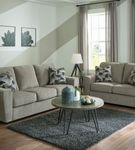 Signature Design by Ashley Cascilla-Pewter Sofa and Loveseat - Sample Room View