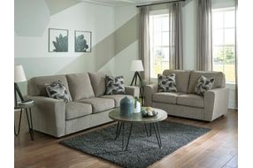 Signature Design by Ashley Cascilla-Pewter Sofa and Loveseat - Sample Room View