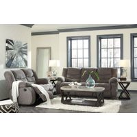 Signature Design by Ashley Vacherie-Gray Manual Reclining Sofa and Loveseat - Sample Room View