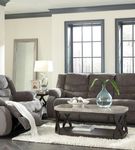 Signature Design by Ashley Vacherie-Gray Manual Reclining Sofa and Loveseat - Sample Room View