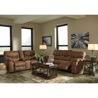 Signature Design by Ashley Boxberg-Bark Reclining Sofa and Loveseat- Sample Room View