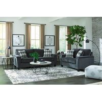 Signature Design by Ashley Abinger-Smoke Sofa and Loveseat Living Room Set - Sample Room View