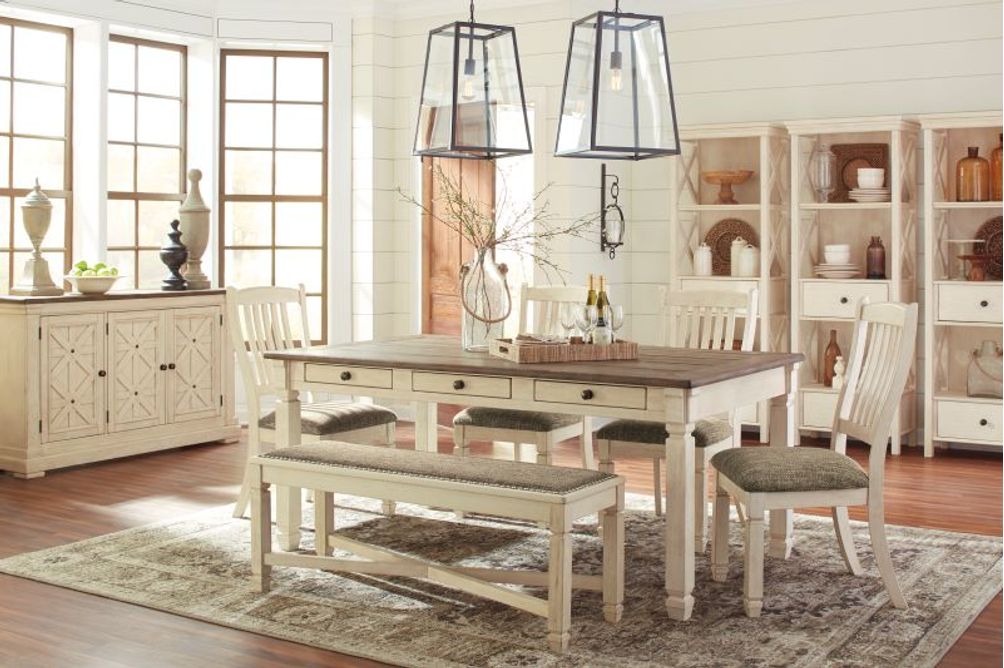 Signature Design by Ashley 6-Piece Bolanburg Dining Room Set- Sample Room View