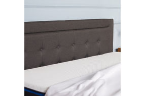 Nectar King Gray Upholstered Platform Bed Frame - Upholstered Headboard