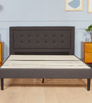 Nectar King Gray Upholstered Platform Bed Frame - Frame with Slats