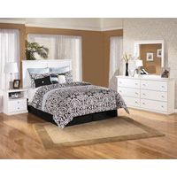 Signature Design by Ashley Bostwick Shoals 4-Piece Queen Panel Bedroom Set - White - Sample Room View