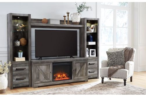 Signature Design by Ashley Wynnlow 5-Piece Entertainment Center with Electric Fireplace Insert - Side Angle View