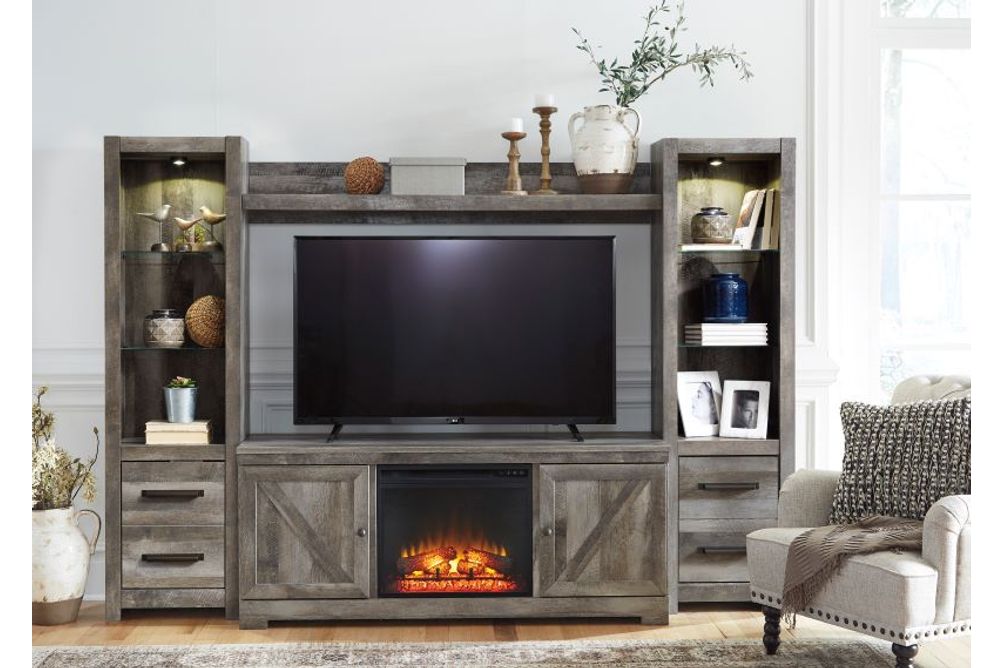 Signature Design by Ashley Wynnlow 5-Piece Entertainment Center with Electric Fireplace Insert - Sample Room View