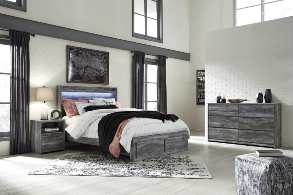 Signature Design by Ashley Baystorm 6-Piece Queen Panel Storage Bedroom Set- Sample Room View