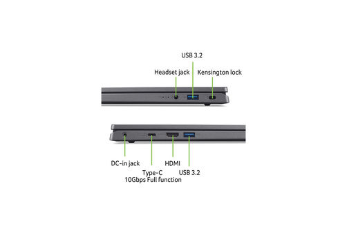 Acer 17.3 Inch Aspire 3 Intel Core i3-N305 Laptop - Ports View