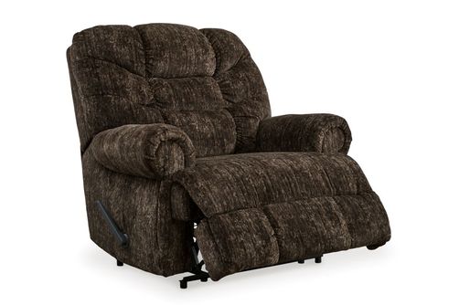 Signature Design by Ashley Movie Man Chocolate Recliner - Reclining View