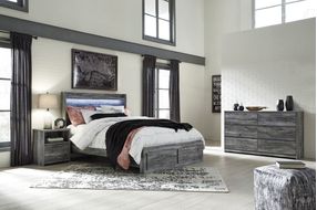 Signature Design by Ashley Baystorm 6-Piece Queen Bedroom Set + Comfort Plus Queen Mattress - Bedroom Set Sample Room View