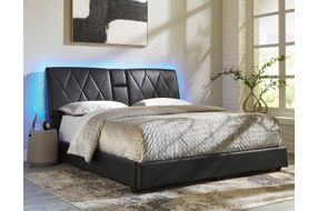 Signature Design by Ashley Beckilore King Upholstered Bed- Black