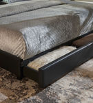 Signature Design by Ashley Beckilore King Upholstered Storage Bed-Black