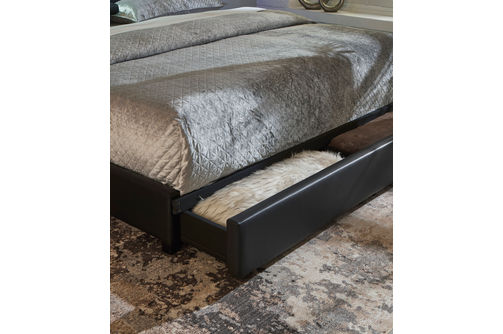 Signature Design by Ashley Beckilore King Upholstered Storage Bed-Black