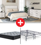 Signature Design by Ashley Gerridan 5-Piece Queen Bedroom Set + Mattress + Bed Frame Bundle 