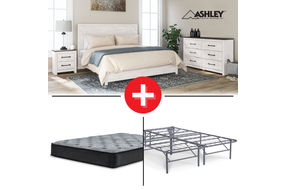 Signature Design by Ashley Gerridan 5-Piece King Bedroom Set + Mattress + Bed Frame Bundle