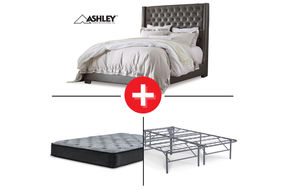 Signature Design by Ashley Coralayne King Bed + Mattress + Bed Frame Bundle