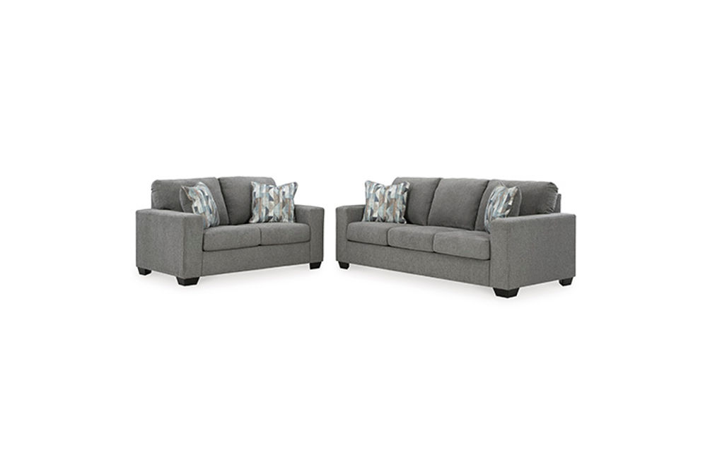 Signature Design by Ashley Deltona-Graphite Sofa and Loveseat