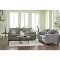 Signature Design by Ashley Deltona-Graphite Sofa and Loveseat - Sample Room View