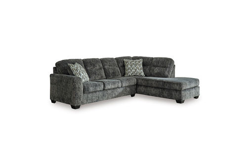 Signature Design by Ashley Lonoke 2-Piece Sectional with Chaise -Gunmetal