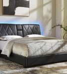 Signature Design by Ashley Beckilore Queen Upholstered Bed- Black - Sample Room View