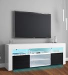 Living Essentials Lenexa LED TV Console White/Black