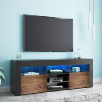 Living Essentials Lenexa 76 Inch LED TV Console Black Walnut