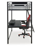 Signature Design by Ashley Broshard Twin Loft Bed with Mattress + Gaming Desk Chair - Side View