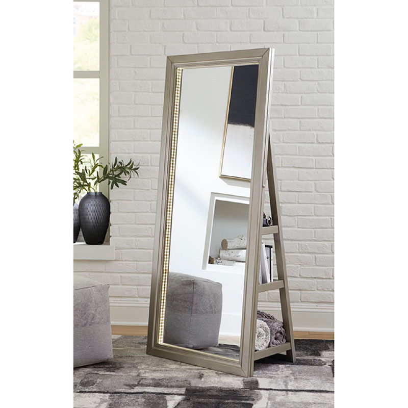 Rent Ashley Evesen Floor Mirror with Storage at Rent-A-Center