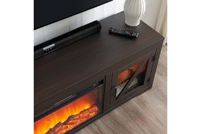 62” Ashton EZ Set Up Fireplace Console Dark Brown