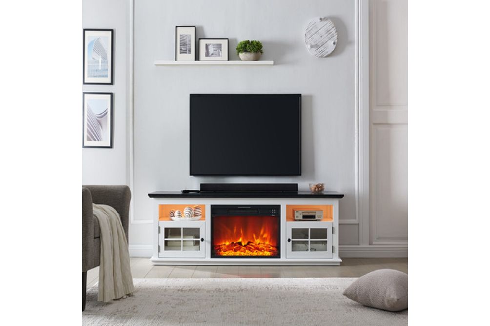 72” Richmond EZ Set Up Fireplace Console White