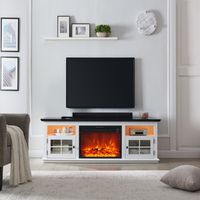 72” Richmond EZ Set Up Fireplace Console White