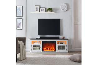 72” Richmond EZ Set Up Fireplace Console White