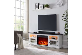 72” Richmond EZ Set Up Fireplace Console White