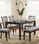 Signature Design by Ashley Langwest 6-Piece Dining Room Set - Sample Room View