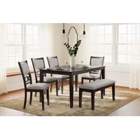 Signature Design by Ashley Langwest 6-Piece Dining Room Set - Sample Room View