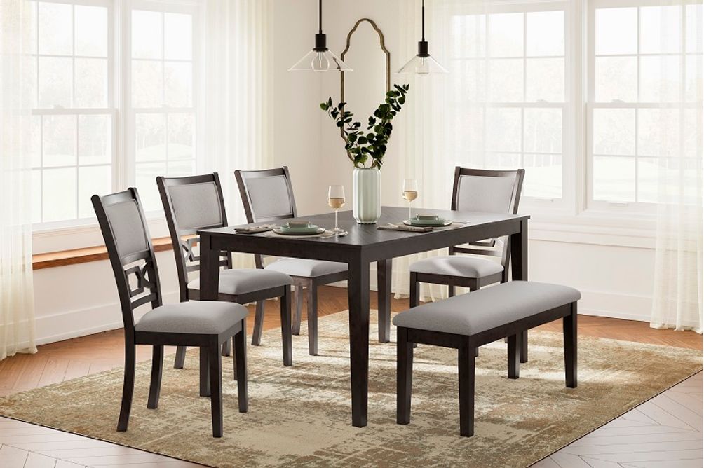 Signature Design by Ashley Langwest 6-Piece Dining Room Set - Sample Room View