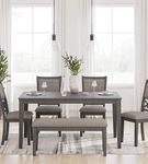 Signature Design by Ashley Wrenning 6-Piece Dining Table Set - Sample Room View